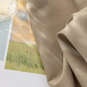 Tissu sergé printemps et automne costume pantalon coupe-vent tissu mélangé et entrelacé Tencel lin tissu mélangé