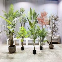 Arbre et Plantes Artificiels pour la Décoration Intérieure, Bonsaï en Plastique, Pots de Plantes pour Aménagement Paysager, Faux Palmiers Modernes d'Intérieur