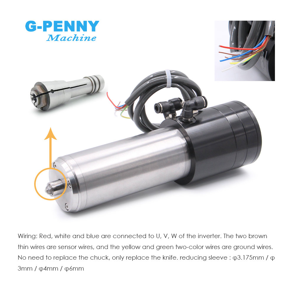 アンリ・ル・シダネル、 1.8kw Water Cooled Spindle with ATC - 220v, 10000-60000rpm