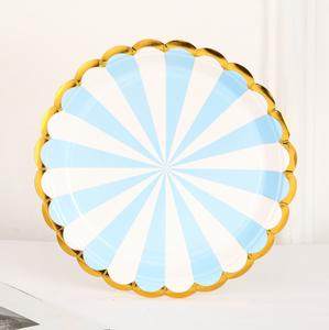 Plato de Papel Desechable de 7 Pulgadas para Fiestas de Cumpleaños y Bodas con Borde Dorado - Product Image 5