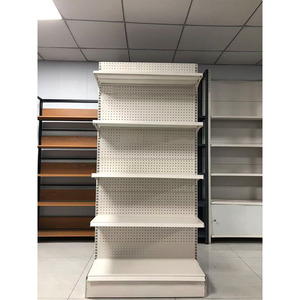 Rak Gondola Putih Dua Sisi Tugas Berat Kustom Pabrik untuk Supermarket, Rak <span class=keywords><strong>Display</strong></span> Toko Kelontong, dan Toko Swalayan - Product Image 4