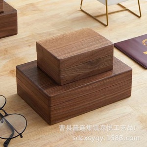 Vintage Black Walnut Wood Storage Boxes With <b>Locks</b> Rectangular Desktop Organizer Jewelry <b>Box</b> Shandong D126 - Product Image 3