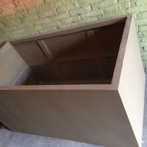 Pots de fleurs rectangulaires modernes en fibre d'argile, grands, personnalisés, pour décoration intérieure/extérieure, jardin, maison, centre commercial, utilisation au sol - Product Image 4