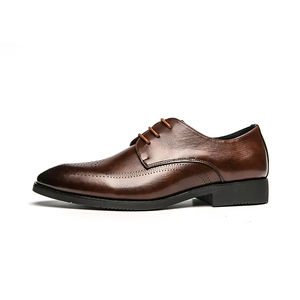 S0068X New Men's Embroidered Autumn Light Leather Cowhide Gentleman Formal Open Edge Pearl Fashion Oxford <b>Shoes</b> Groom - Product Image 2
