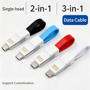 Cadeau promotionnel, logo personnalisé, <span class=keywords><strong>c</strong></span>âble <span class=keywords><strong>USB</strong></span> magnétique tressé compact en TPE 3 en 1, porte-clés avec Type <span class=keywords><strong>C</strong></span> Micro L pour téléphone, tablette, PC - Product Image 2