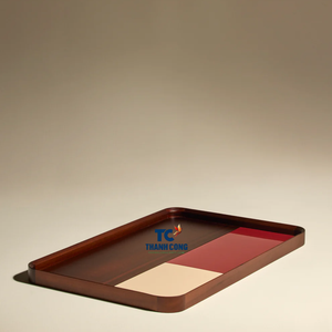 Plateau de service en bois laqué fait à la main de haute qualité nouveaux plateaux de service de couleur pour la vaisselle de restaurant alimentaire du Vietnam - Product Image 5