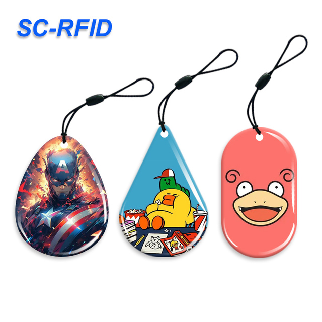 Factory Custom 13.56Mhz Waterproof NFC Tag 213/215/216 Social Media NFC Keychain Rfid Epoxy Keyfob