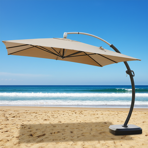 Sombrilla de Jardín Grande con Base Curva de Aleación de Aluminio, Diseño Versátil, Muebles de Exterior de Lujo <span class=keywords><strong>para</strong></span> Playa, Rotación - Product Image 1
