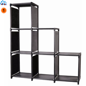 QIDA DIY Adjustable Bookshelf 4-tiers Book Rack Shelf Office Storage Shelf Plastic Storage Cabinet