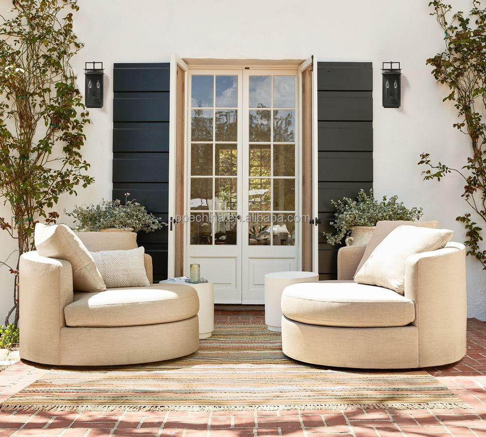 Hot Sale Round Shape Fabric Sofa bed Outdoor Sun Lounger garden Furniture Modern sunbed outdoor sofa