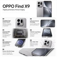 OPPO Find X9 5G, smartphone haut de gamme, écran AMOLED 6,8 pouces 144 Hz 2K, Snapdragon 8 Elite, appareil photo quadruple Hasselblad 50 MP, batterie 6000 mAh, charge rapide 100 W, 16 Go de RAM, 512 Go de stockage.