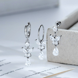 Boucles d'<span class=keywords><strong>oreilles</strong></span> papillon goutte d'eau en zircon, aiguille droite, tige en alliage de titane, clous d'oreille, boucles d'<span class=keywords><strong>oreilles</strong></span> fermées - Product Image 5