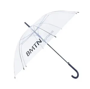 プロモーションギフトカスタムロゴクリアガーデン屋外透明自動傘乾燥機雨用卸売