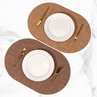 Set de table de luxe personnalisé antidérapant en cuir PU recyclé Tangwind, contemporain et écologique pour les fêtes