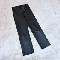 Pantalon de moto en cuir pour femme, coupe slim, taille haute, extensible, en peau de mouton, jambe droite, pour la conduite urbaine - Collection Factory Outlet