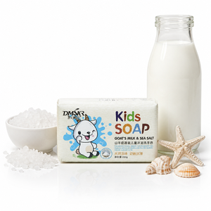 Savon en barre au lait <span class=keywords><strong>de</strong></span> chèvre naturel et au <span class=keywords><strong>sel</strong></span> marin pour enfants, exfoliant doux, nettoyant, pour peaux sensibles, hydratant et réparateur - Product Image 1