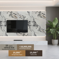 3D UV-Marmorplatte Wandpaneel UV-Beständige Kunststoff-PVC-Dekoration Künstlicher Stein Wasserdicht Leichtgewichtig für Hotel Villa