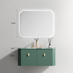 Nouvelle Arrivée Meuble-lavabo Mural Style Européen en Contreplaqué Peint, Armoire de Salle de Bain Modulaire Personnalisée pour Projet Hôtelier - Product Image 3