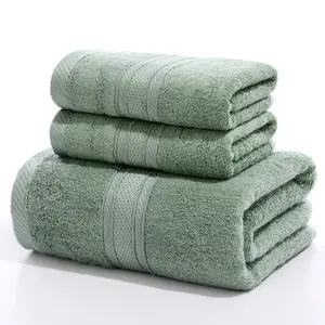 Asciugamano in cotone 100% morbido di alta qualità con logo personalizzato Hotel casa di bambù set di asciugamani da bagno