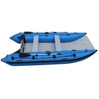 Catamaran — aigue-marine gonflable léger de 380CM, bateau de pêche à grande vitesse avec point de goutte