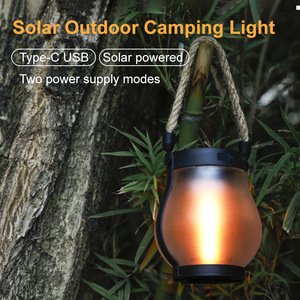 Solar Powered Flame Lamp Camping Light Waterproof <b>Inductive</b> <b>Switch</b> Outdoor Tent Lighting - Product Image 3