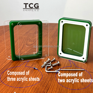TCG nhà máy tùy chỉnh kích thước thẻ acrylic màu xanh lá cây tấm Acrylic hiển thị đồng xu bao gồm hai tấm Acrylic - Product Image 5