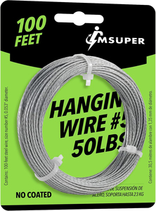 Mssuper hình ảnh treo dây #5 50lbs 100-Feet, linh hoạt dây thép 16 đo cho treo lên khung/Sơn và gương - Product Image 2