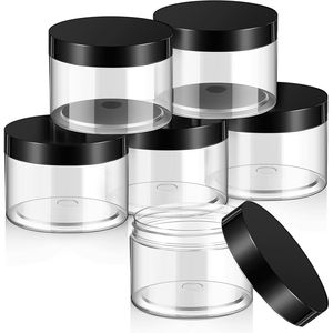 60ml 100ml 200ml 250ml Cylinder PET Plastic Clear Cosmetic Cream Jars with Screw <b>Top</b> Custom Silk Screen Printing - Product Image 1