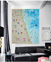 Toile à l'huile de caractère de mer, peinture à la main, décoration murale abstraite, affiche personnalisée, photos