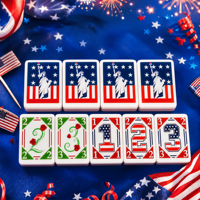Ensemble de Mahjong américain de luxe en acrylique transparent avec design du drapeau américain, 160 pièces, qualité casino, fabriqué sur mesure, original d'usine