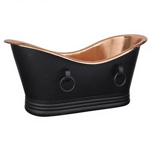 Baignoire en cuivre de luxe, faite à la main, autoportante, pour bain profond, décoration de salle de bain vintage, spa à domicile - Product Image 4