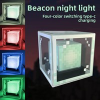 Lampe décorative à quatre couleurs changeantes, rechargeable par USB, lampe de nuit à interrupteur lumineux