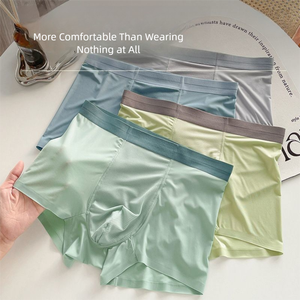 Calzoncillos bóxer de verano para hombre, talla grande, de seda helada, sin costuras, transpirables, de secado rápido, con malla antibacteriana 7A - Product Image 3