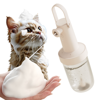 Pulvérisateur de shampooing moussant électrique de luxe pour chien et chat Distributeur de savon en plastique et brosse de bain pour un nettoyage efficace de la salle de bain