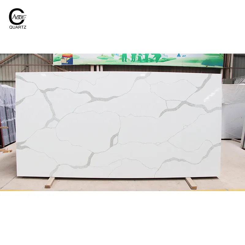 Caxstone calacatta weiß polierte Oberfläche Quarz wie Marmor-Aussehen Arbeitsplattenplatten haben geringe Wartung und sind staubdicht