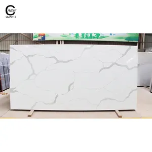 Caxstone calacatta White Polished Surface Quartz like Marble Look Countertop Slabs has low-maintenance,and stain-resistant