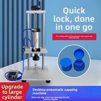 Machine de capsulage semi-automatique pneumatique pour bouteilles de sauce soja et bidons d'huile en plastique, 16 kg, type à pression, capsuleuse à clipser