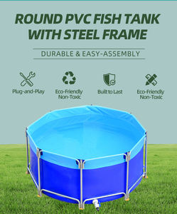 Estanque de peces de tubería galvanizada de material de lona de PVC de alta densidad a la venta - Product Image 4