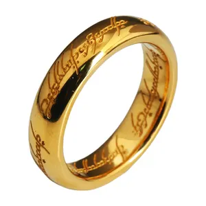 Man Power Vergulde Ring Gepersonaliseerde Custom Heer Van De Ringen Gegraveerd Regel Alle 925 Sterling Zilveren Heer Van De Ringen