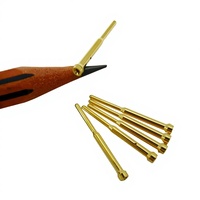 Perno a molla 2A con contatto in rame, perni di collegamento con diametro testa 14mm, rotondi, a sgancio rapido, rivestiti in TiCN, con testa a spallamento, tipo Pogo Pin