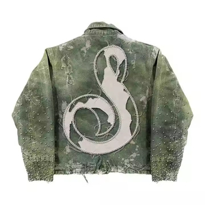 Мужская джинсовая куртка-бомбер на молнии - Product Image 4