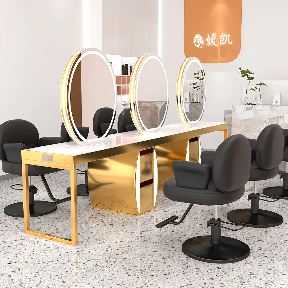 Wholesale Hair Salon Furniture Barber Station Styling Mirror Decoration Hair Salon Makeup Mirror