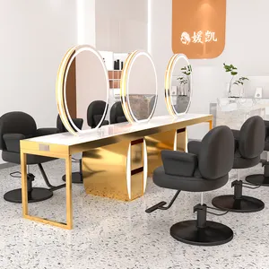 Bán buôn tóc Salon đồ nội thất trạm cắt tóc Styling Gương trang trí tóc Salon trang điểm gương