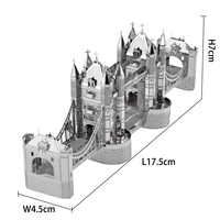 Rompecabezas Metálico 3D del Puente de la Torre de Londres de Piececool, Kit de Modelo para Ensamblar, Manualidad Educativa para Adultos, Regalo