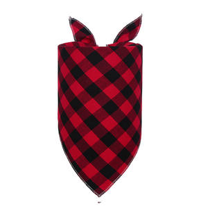 Bandana kotak-kotak anjing kustom 100% katun grosir syal Bib segitiga multifungsi hewan peliharaan untuk luar ruangan - Product Image 5