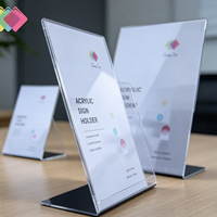 Support de menu de table en acrylique transparent, double face, avec logo personnalisé, pour restaurant et commerce de détail