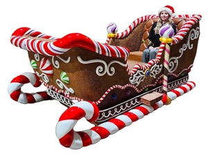 Nuevo diseño 10 pies de largo 4 asientos de fibra de vidrio Navidad Santa trineo decoración para interior/exterior decoración de Navidad - Product Image 3