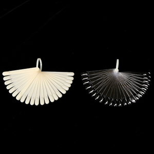 Transparent Fan <b>Nail</b> Art <b>Practice</b> Tips Round Edge 24pcs <b>Nail</b> Color Display Stick Set - Product Image 2