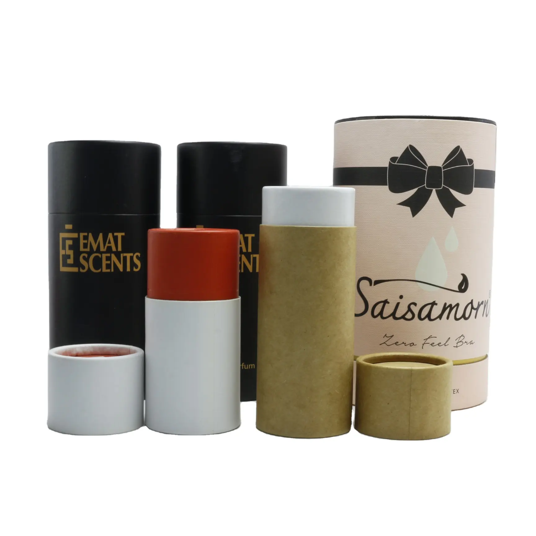 Custom Printing Biodegradable Cylinder Paper Cardboard Premium Tea Canister Bags Gift Tube Box Packaging for Loose Tea paper-42A