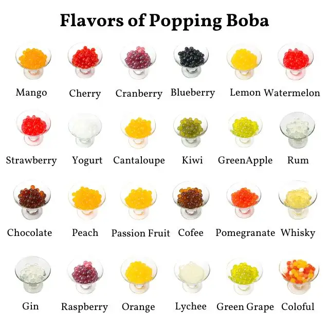 Popping boba पेय के लिए जेली गेंदों